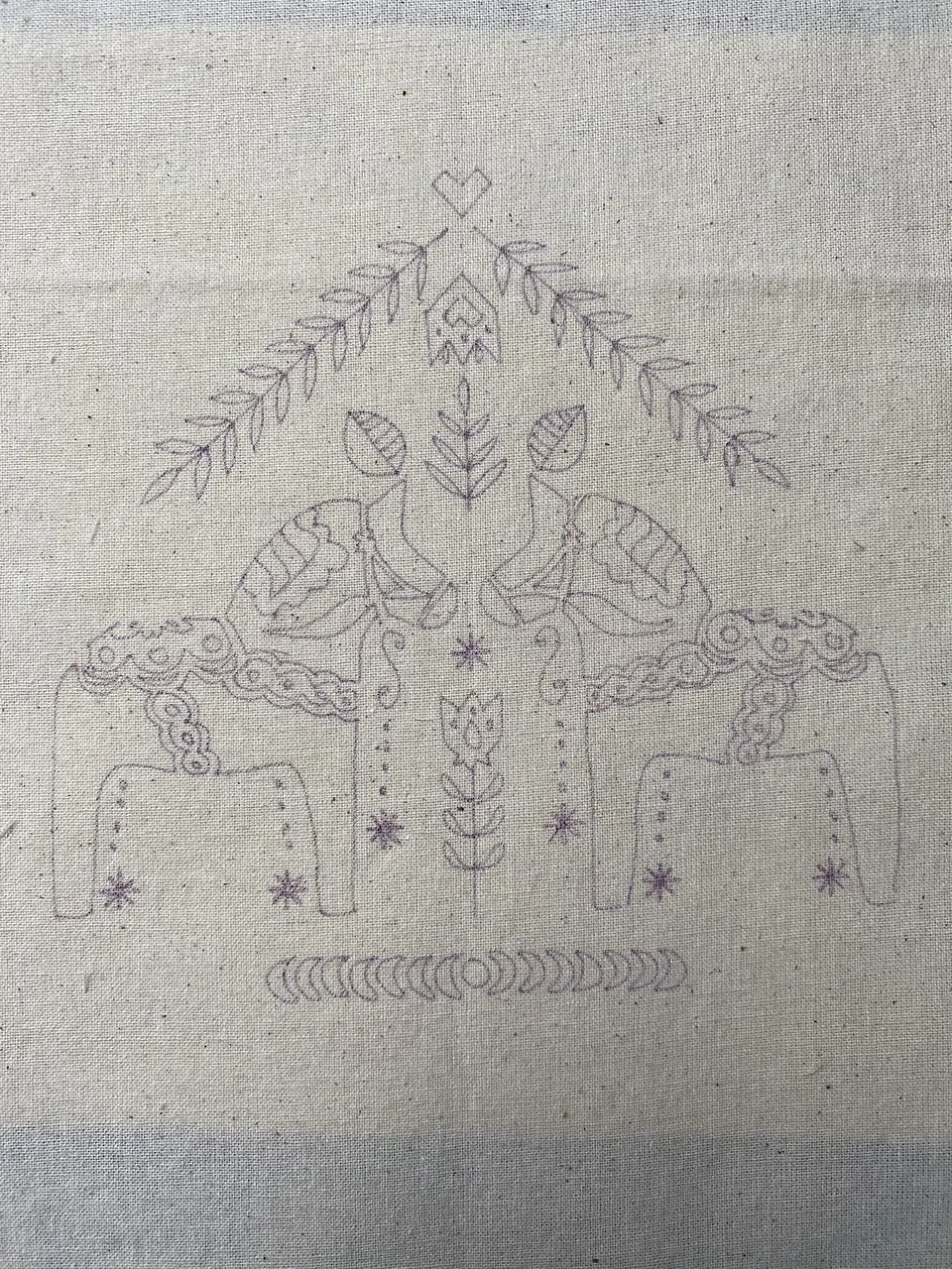 Dibujo en tela Caballos 1