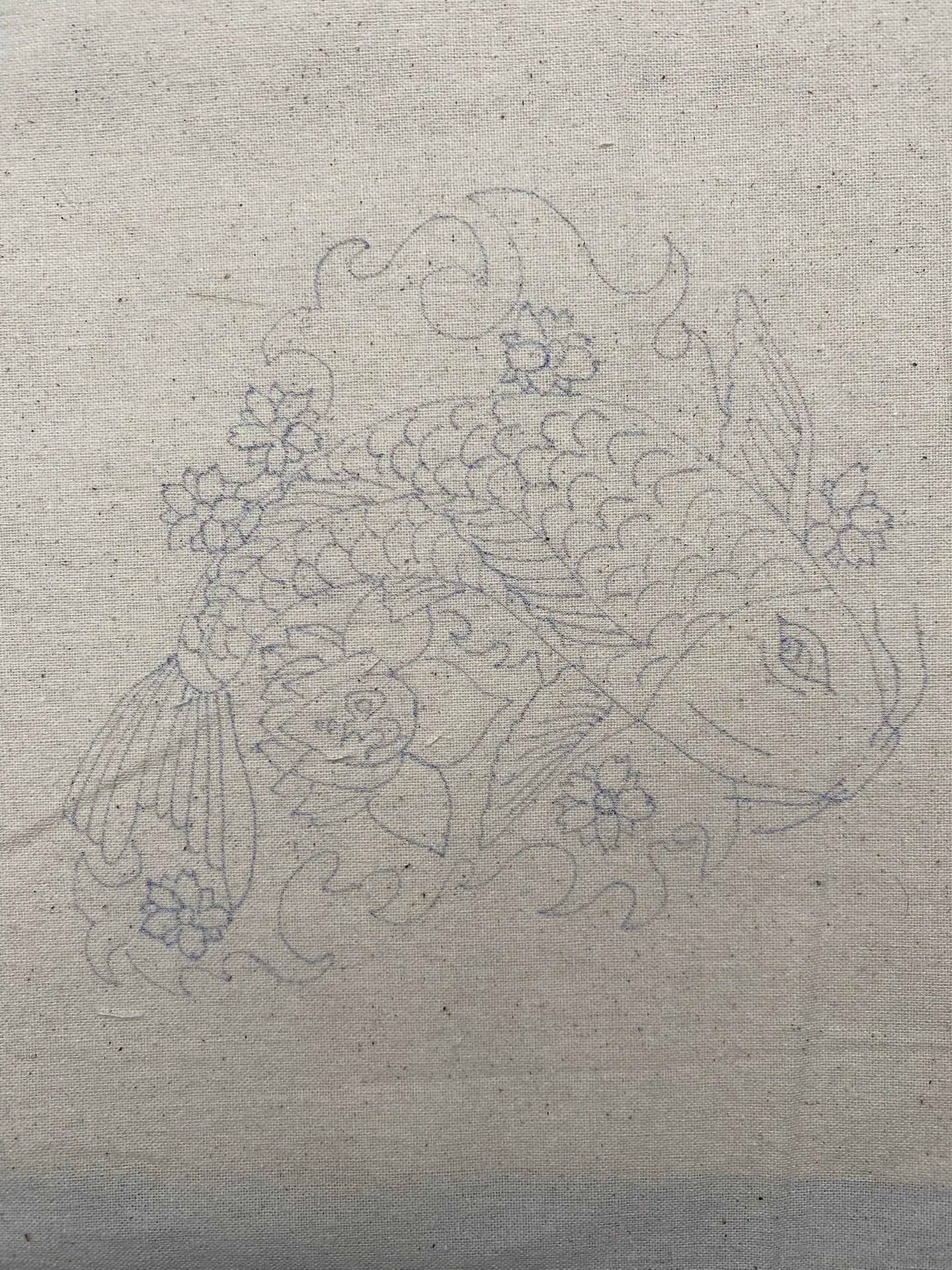 Dibujo en tela Koi 1