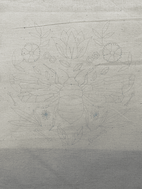 Dibujo en tela Abeja