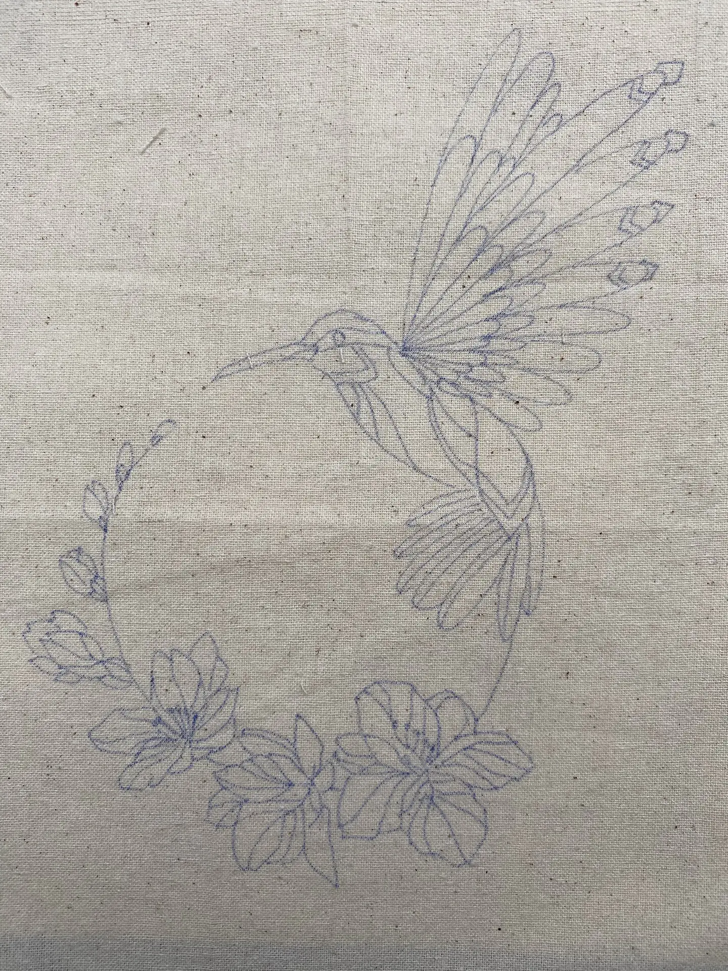 Dibujo en tela Colibrí 1