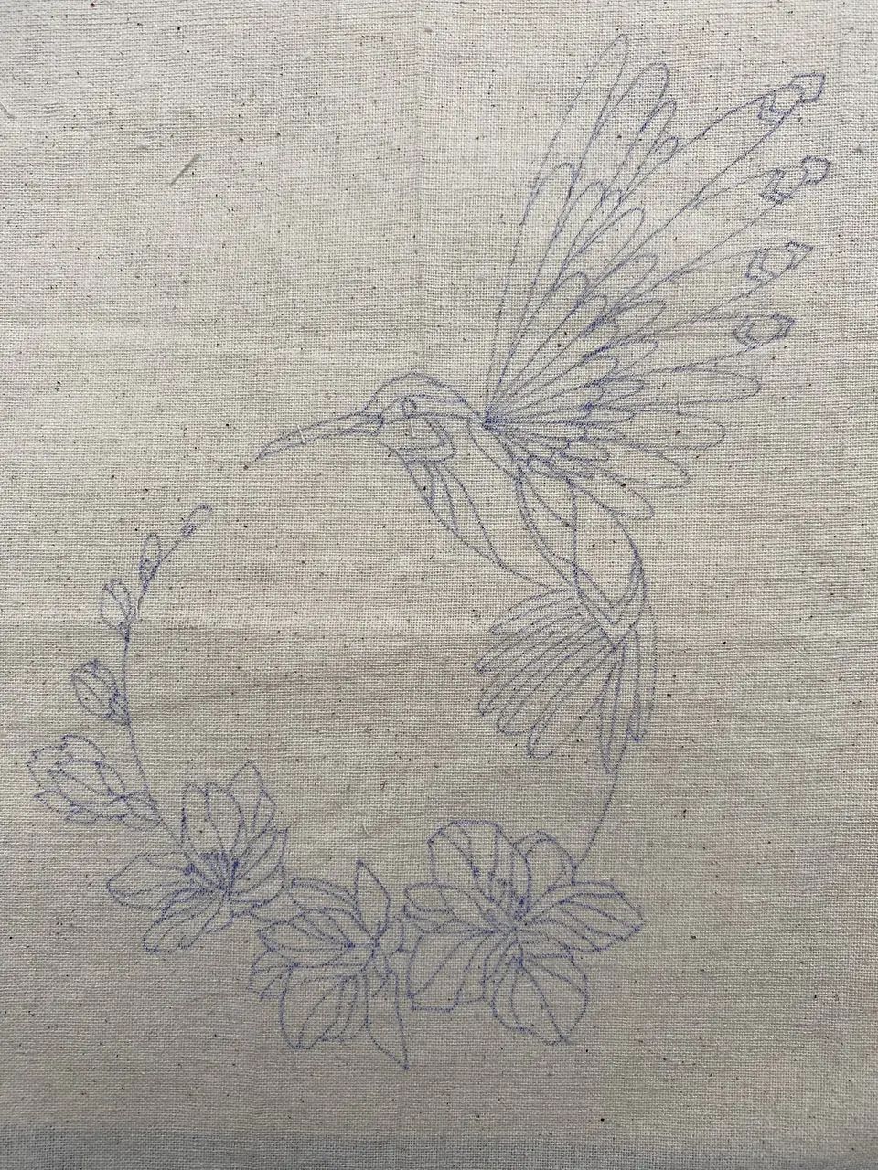 Dibujo en tela Colibrí 1