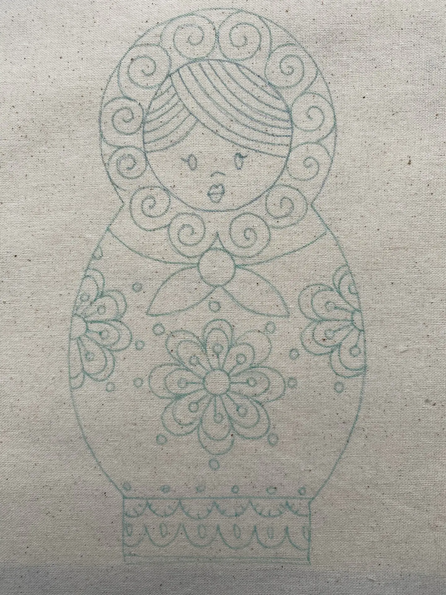 Dibujo en tela Matrioska 1