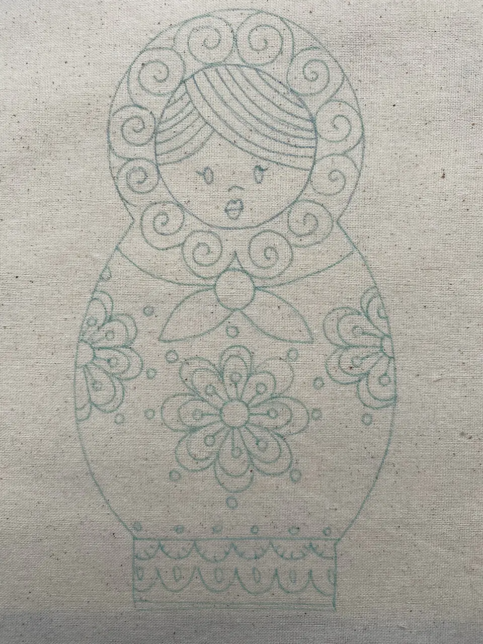 Dibujo en tela Matrioska 1