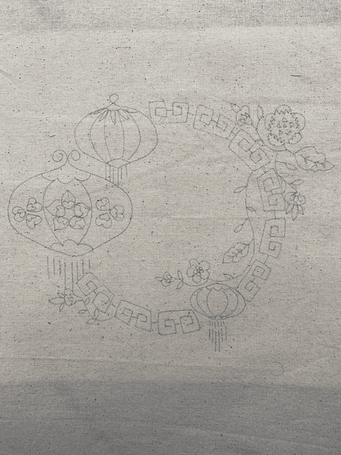 Dibujo en tela Corona Faroles