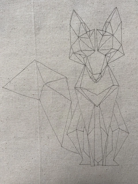 Dibujo en tela Zorro Geométrico