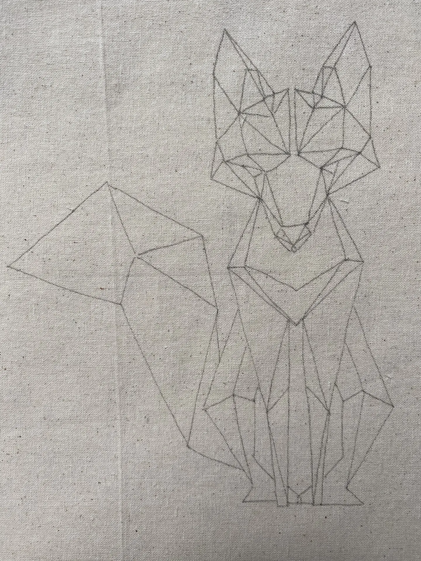 Dibujo en tela Zorro Geométrico 1