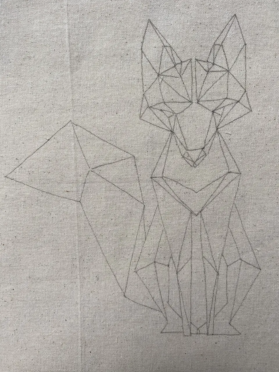 Dibujo en tela Zorro Geométrico 1