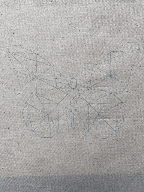 Dibujo en tela Mariposa Geométrica