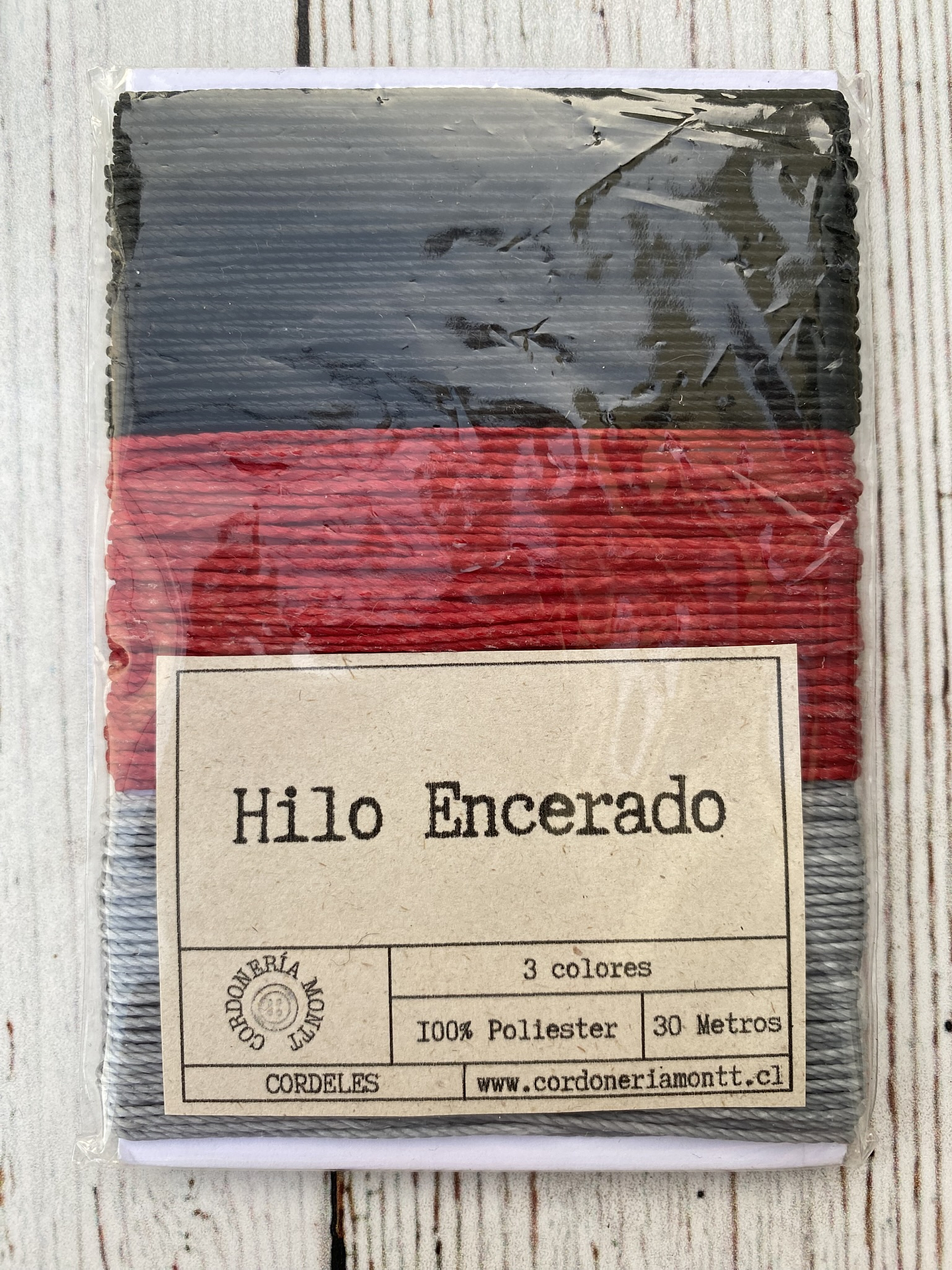 Set 3 colores hilo encerado  2