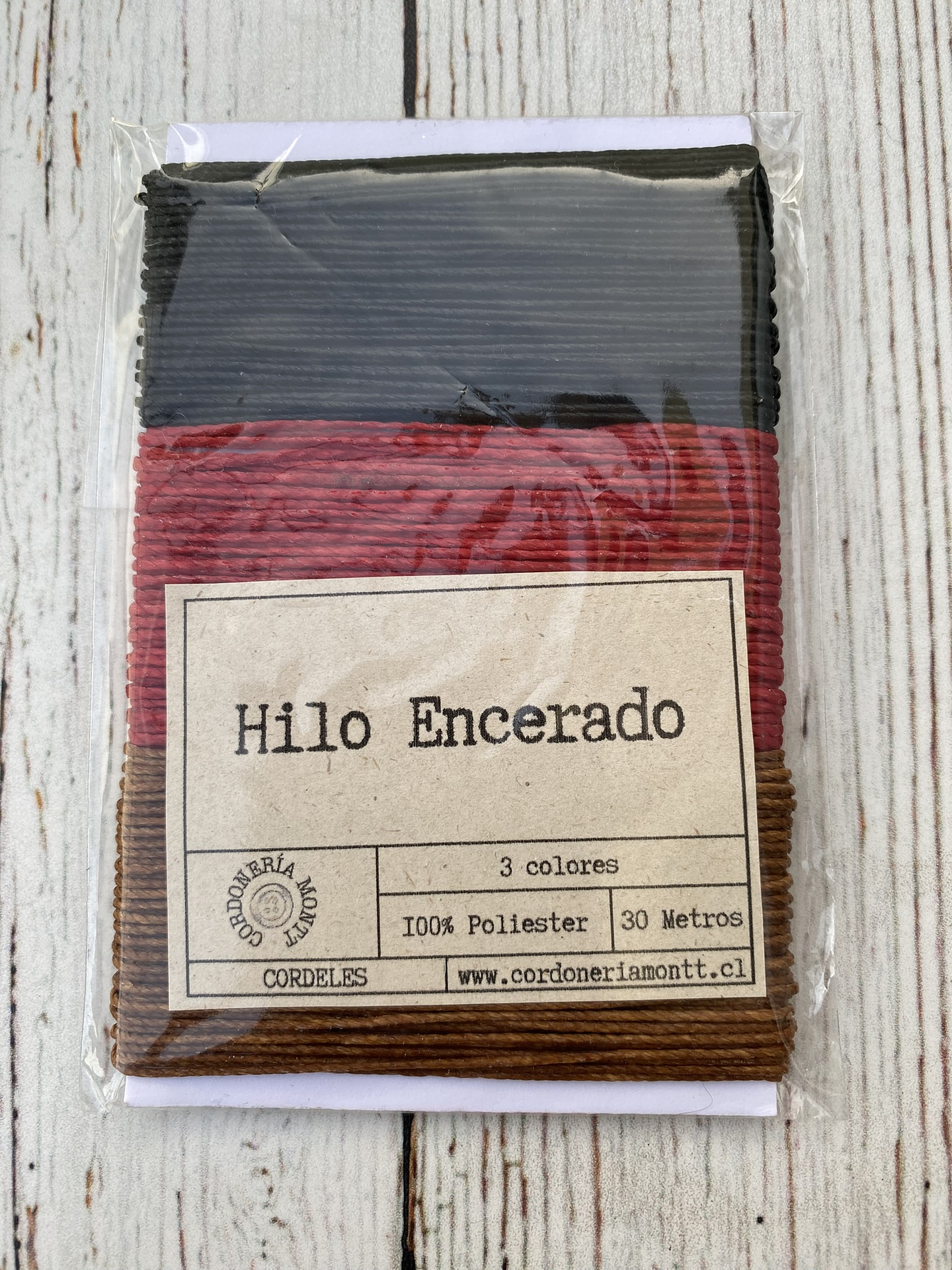 Set 3 colores hilo encerado  3