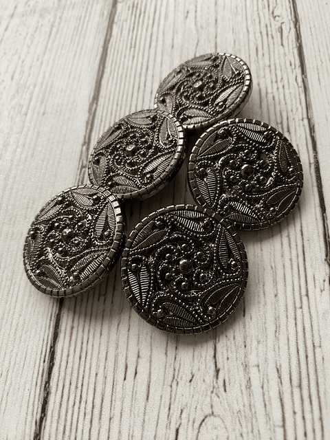 Botón Flor Espiral color Acero