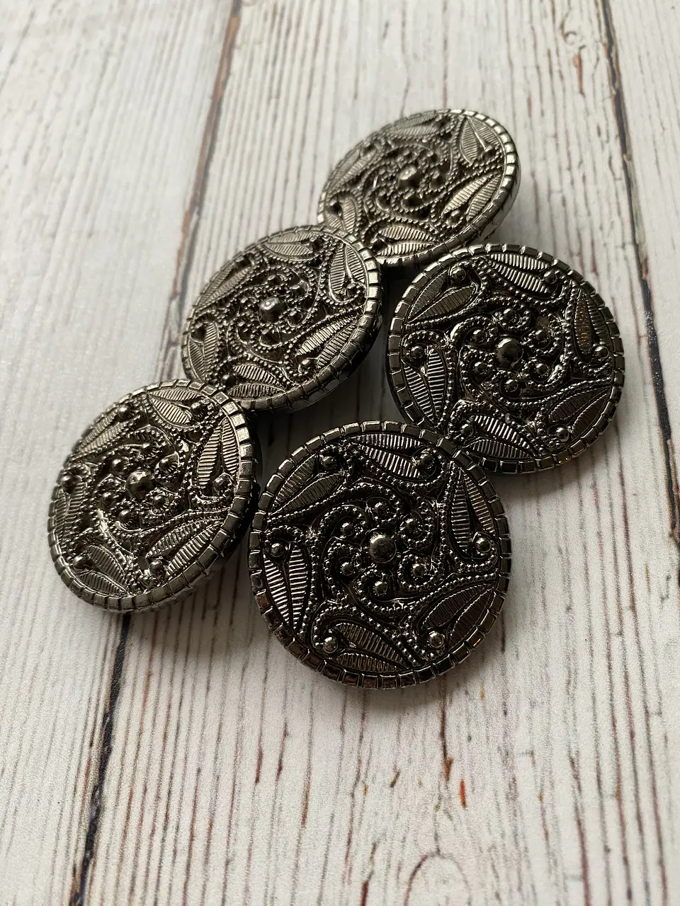 Botón Flor Espiral color Acero 1