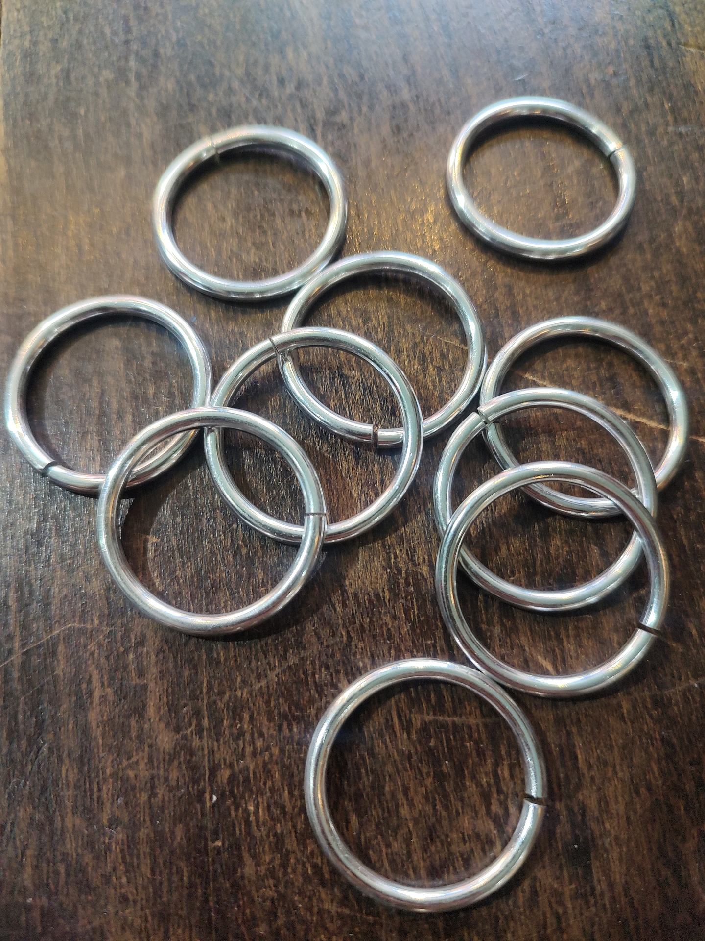 Set 10 argollas metálicas 3.5cms 1