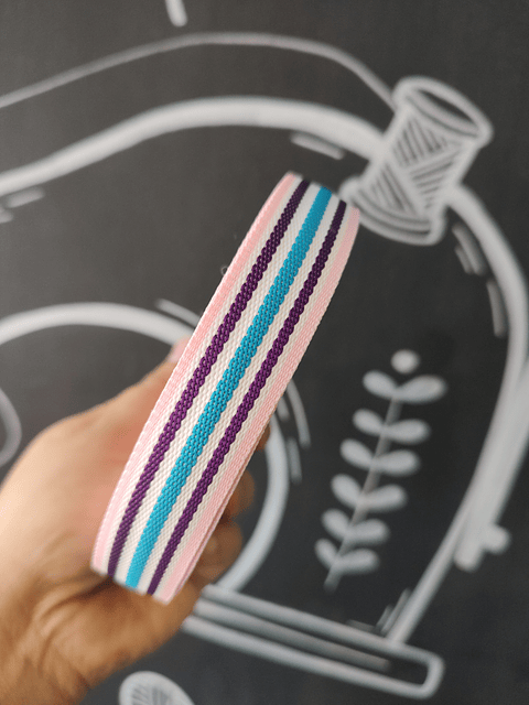 Cinta franjas rosada 3mts