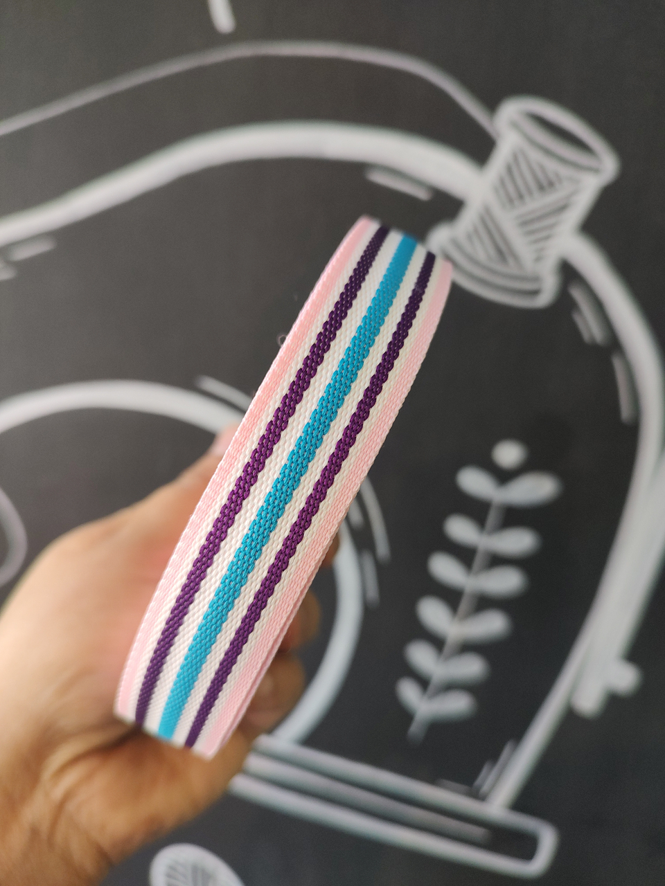 Cinta franjas rosada 3mts 1