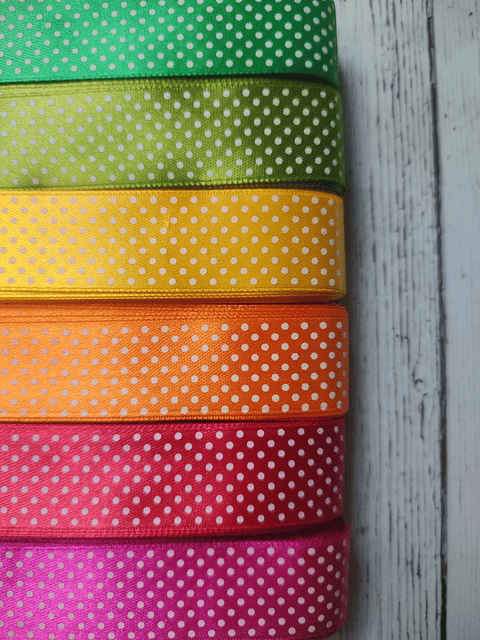 Pieza Cinta Satin Lunares 25mm