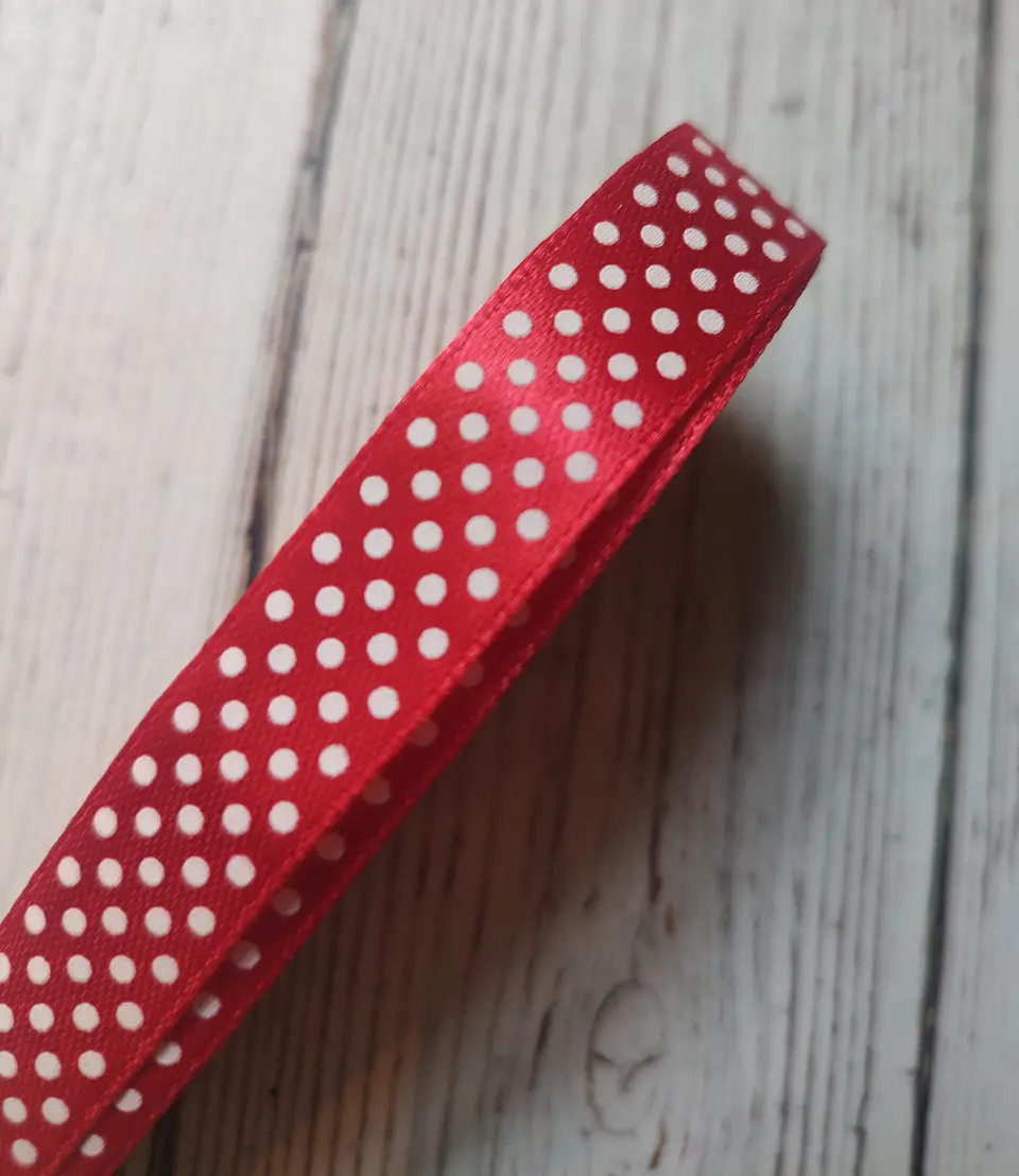 Pieza Cinta Satín Lunares 15mm 6