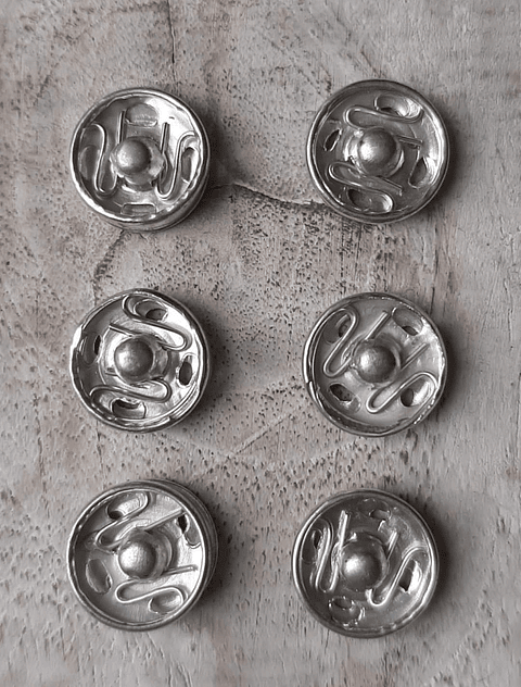 Set 6 broches a presión Plateado