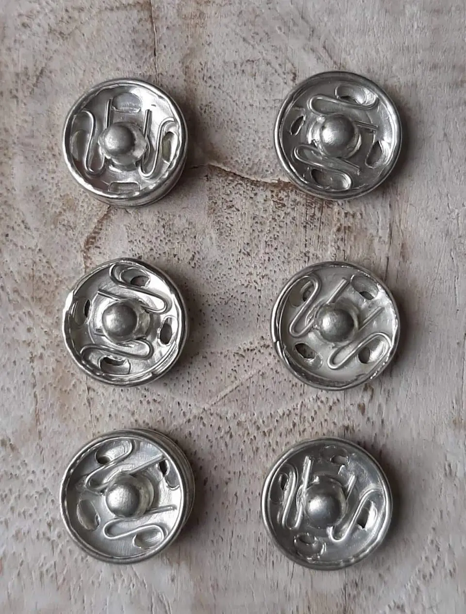 Set 6 broches a presión Plateado 1