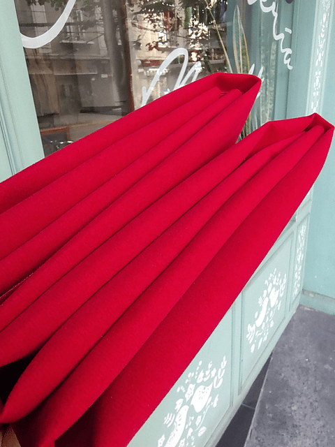 Corte Tela Flocking Roja