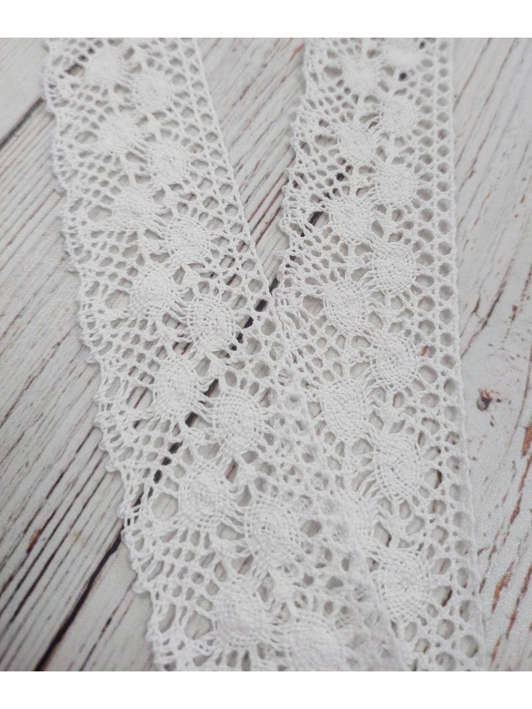 Macramé algodón blanco 40mm 1