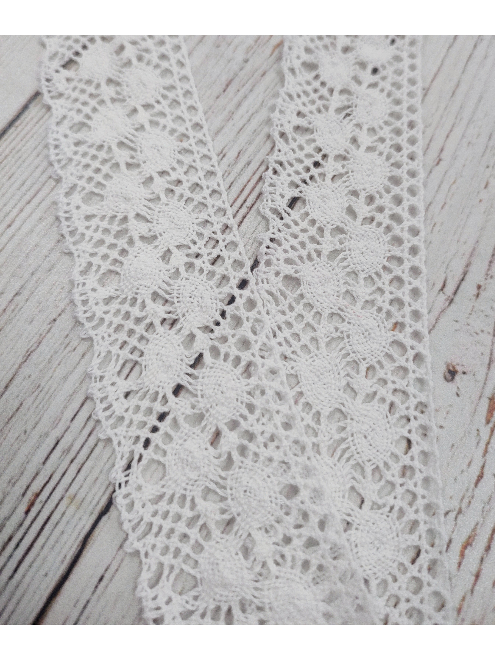 Macramé algodón blanco 40mm 1