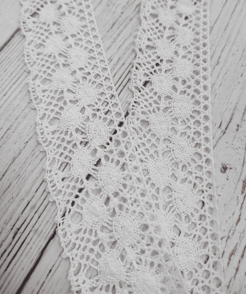 Macramé algodón blanco 40mm