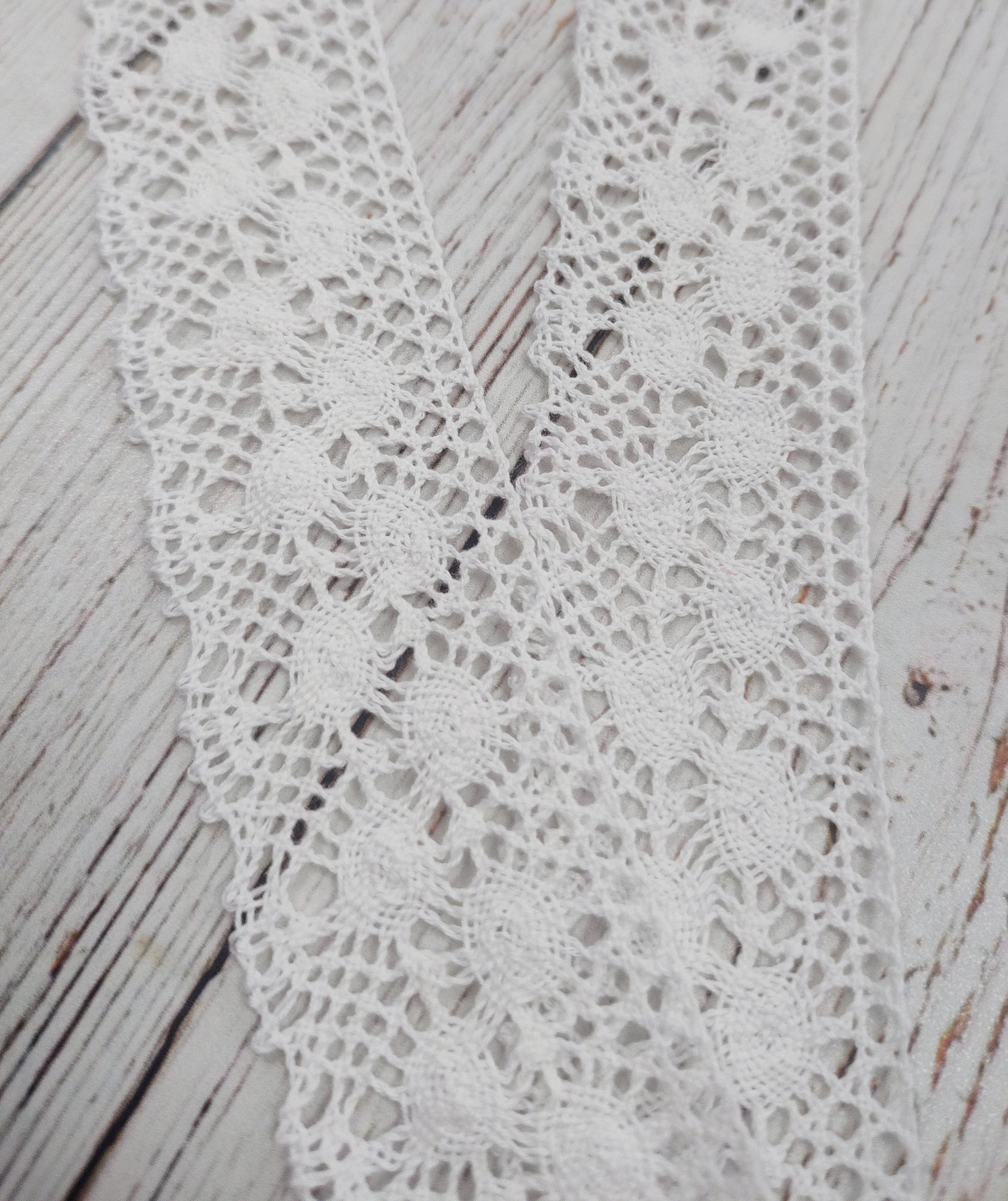 Macramé algodón blanco 40mm 1