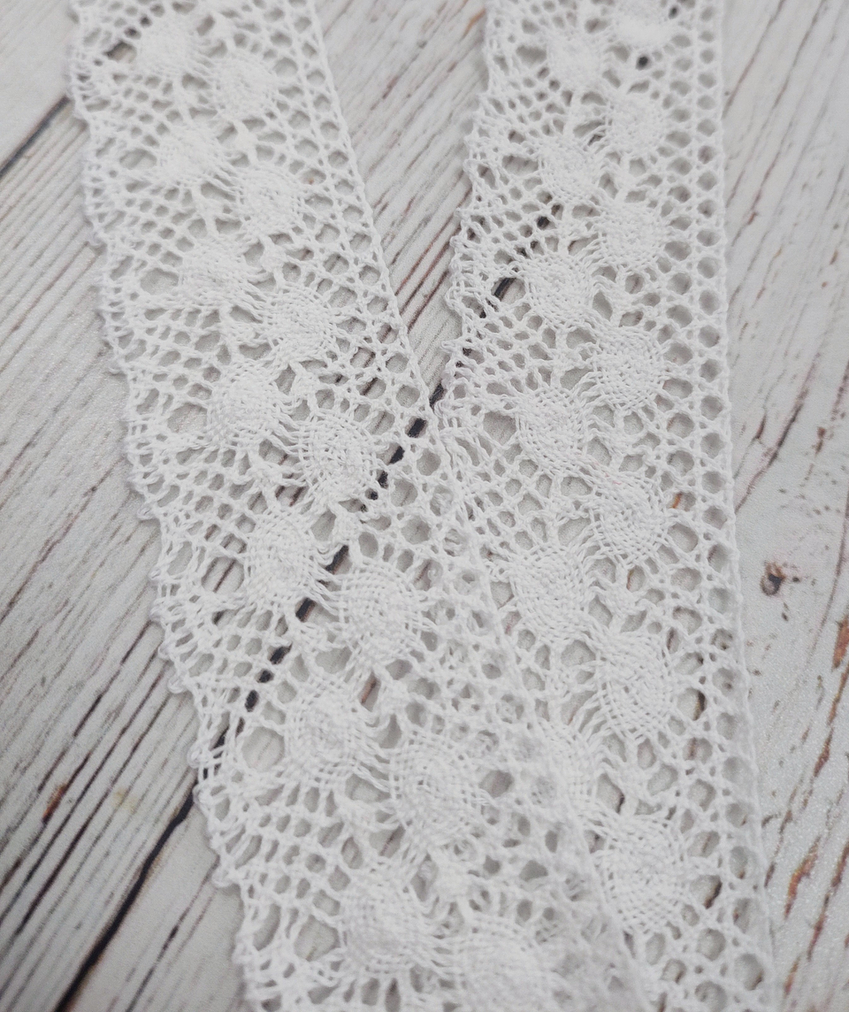 Macramé algodón blanco 40mm 1