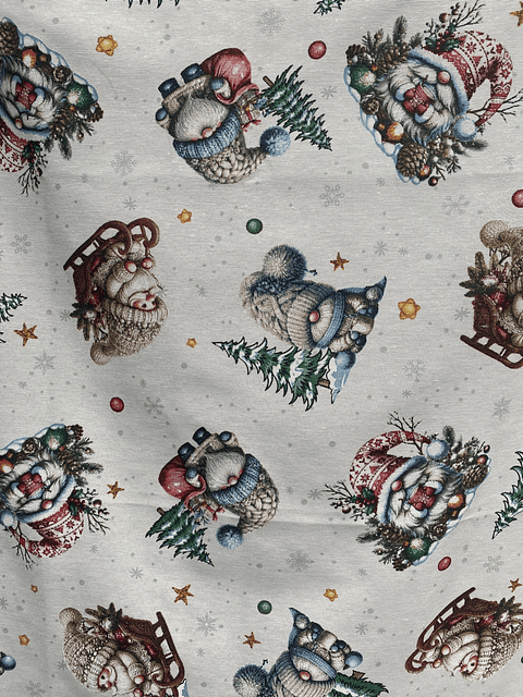 Tela Gnomos Navidad