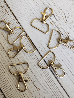 Mosquetones Metálicos Dorados (6und)