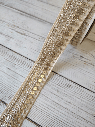 Cinta bordada india por metro