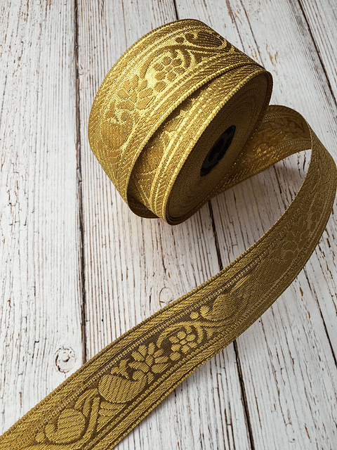 Cinta Jacquard Dorada por metro