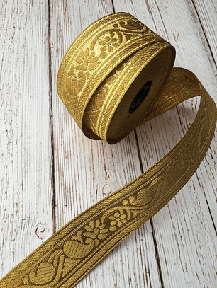 Cinta Jacquard Dorada por metro