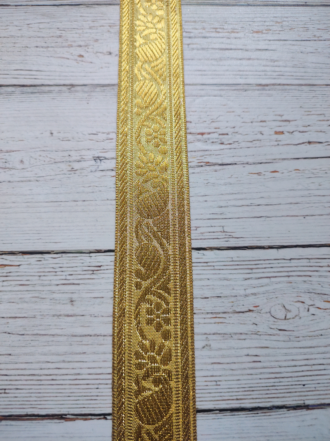 Cinta Jacquard Dorada por metro 3