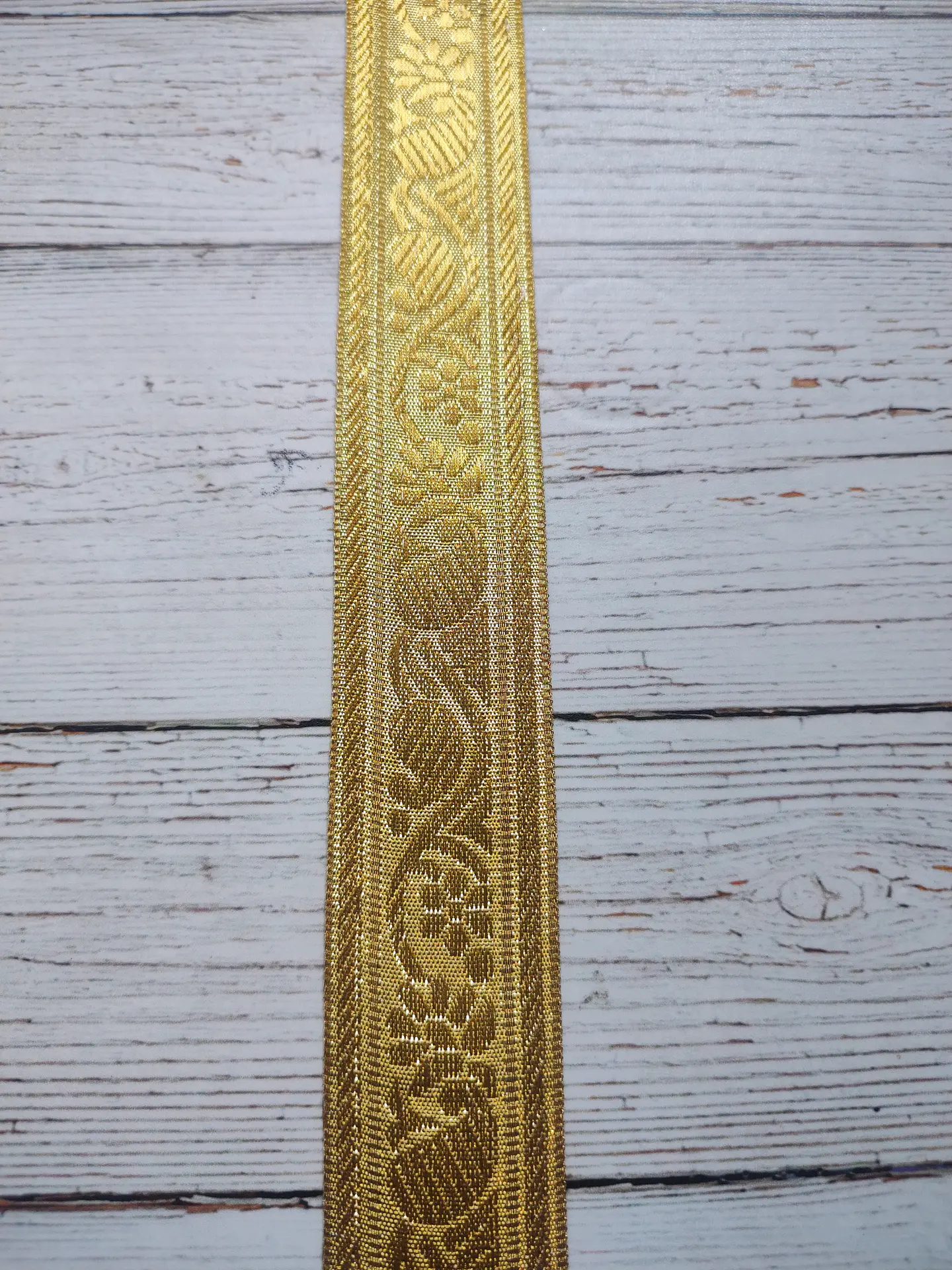 Cinta Jacquard Dorada por metro 3