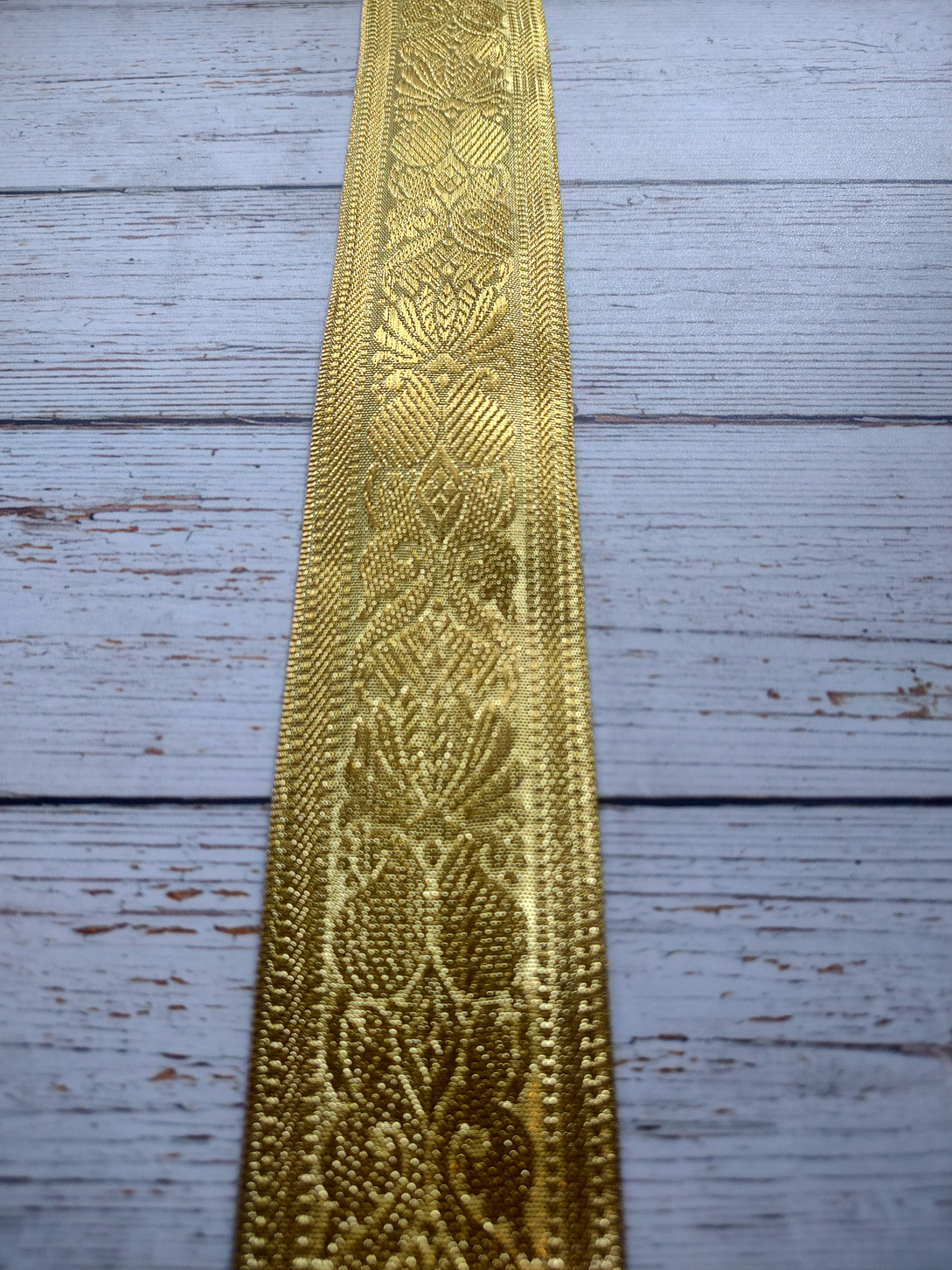 Cinta Jacquard Dorada por metro 4
