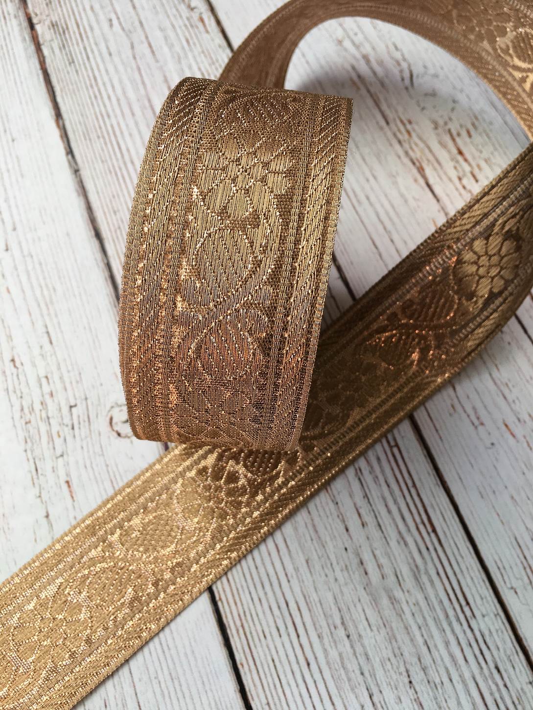 Cinta Jacquard Cobrizo por metro 2