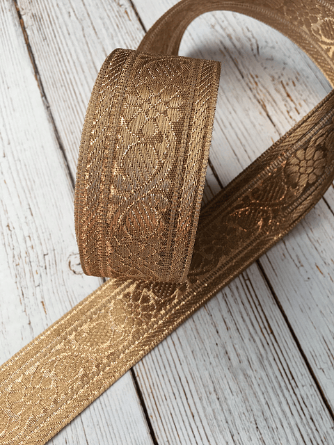 Cinta Jacquard Cobrizo por metro