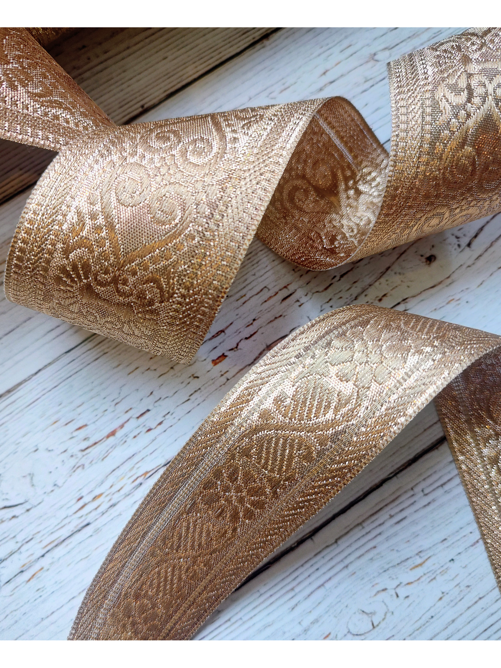 Cinta Jacquard Cobrizo por metro 1