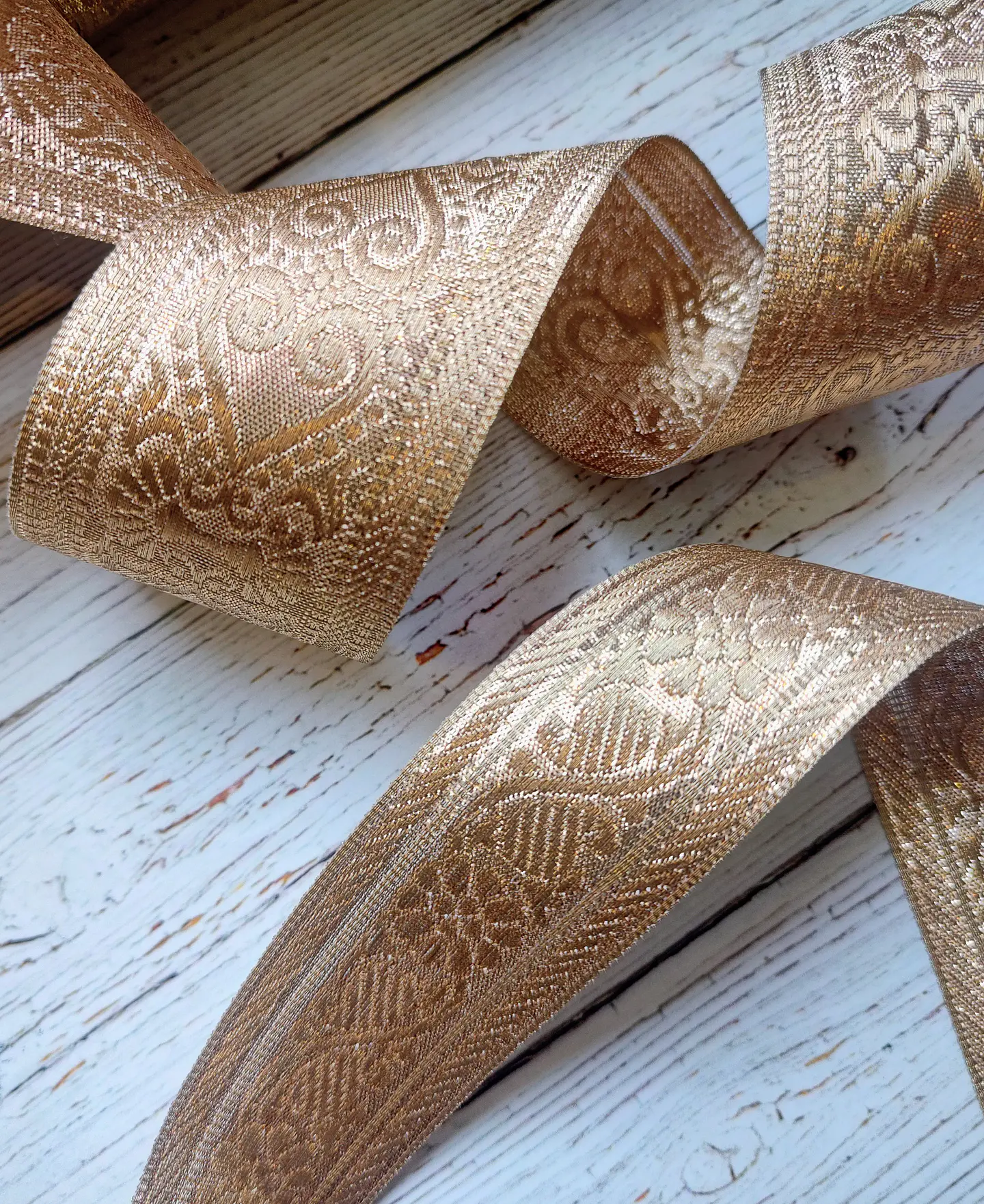 Cinta Jacquard Cobrizo por metro 1