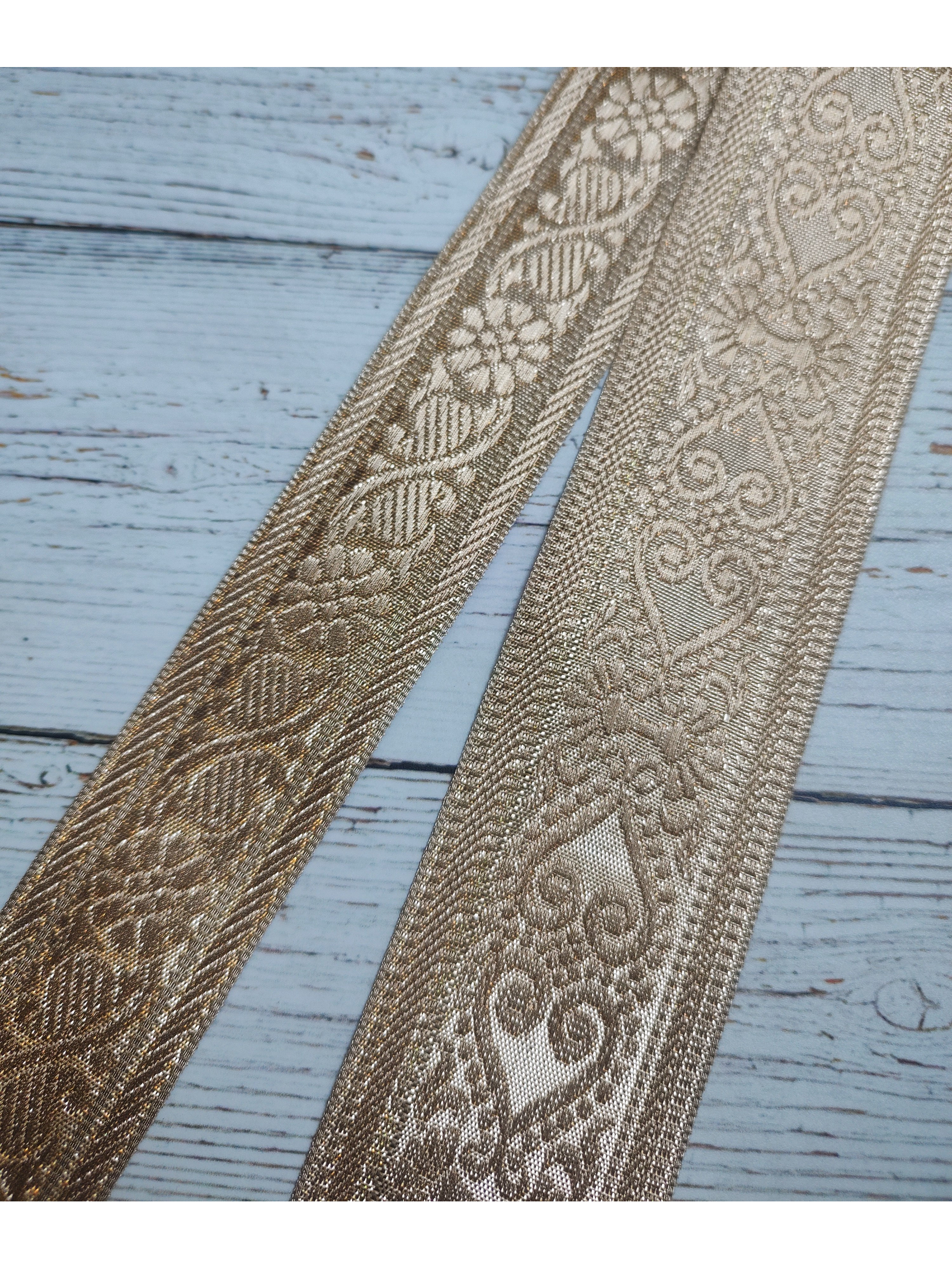 Cinta Jacquard Cobrizo por metro 3