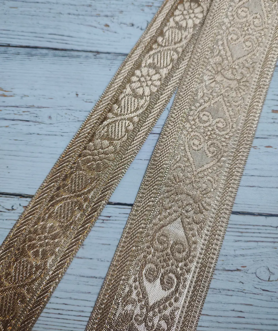 Cinta Jacquard Cobrizo por metro 3