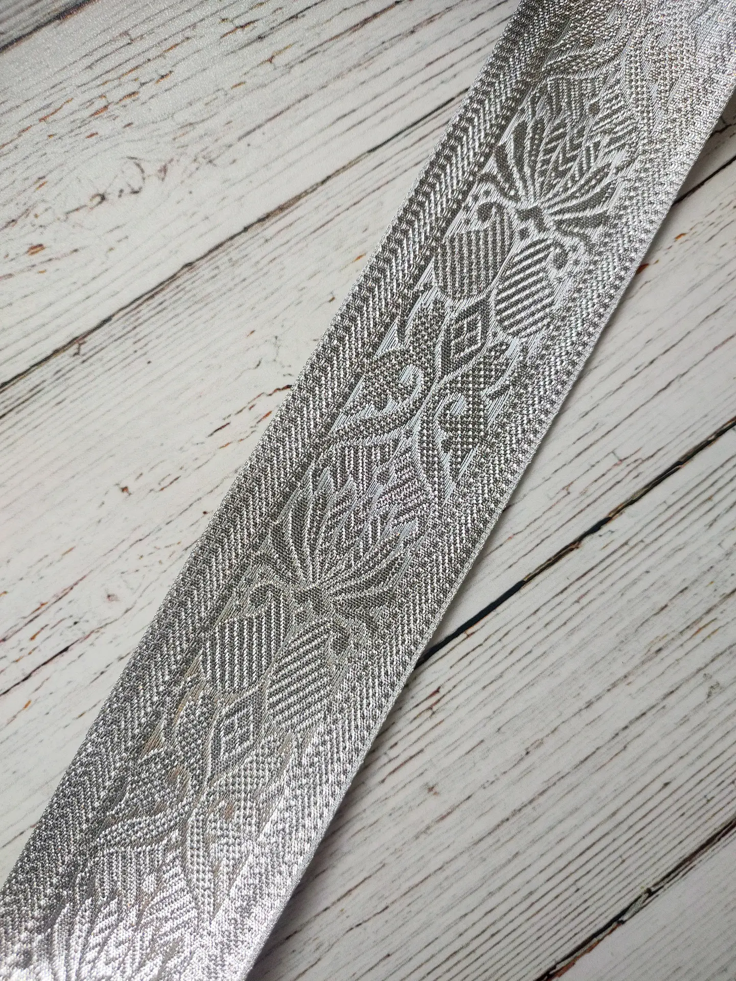 Cinta Jacquard Plateada por metro 4