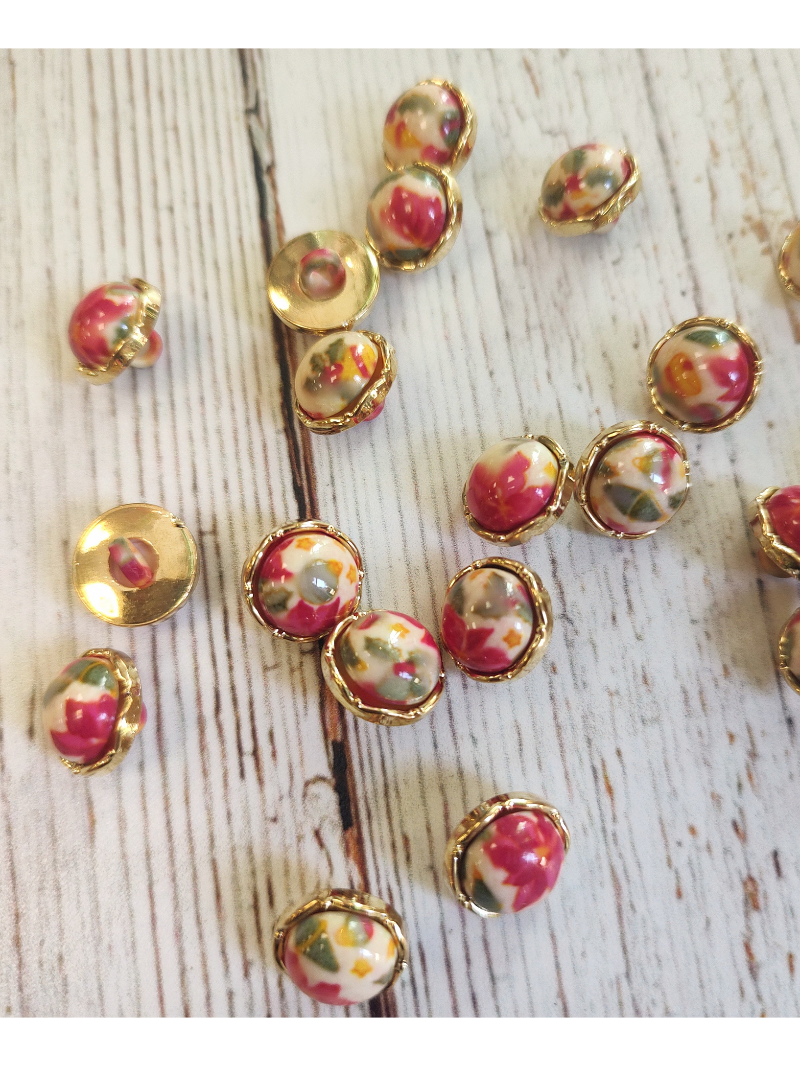 Set 6 Botones Poinsettia 2