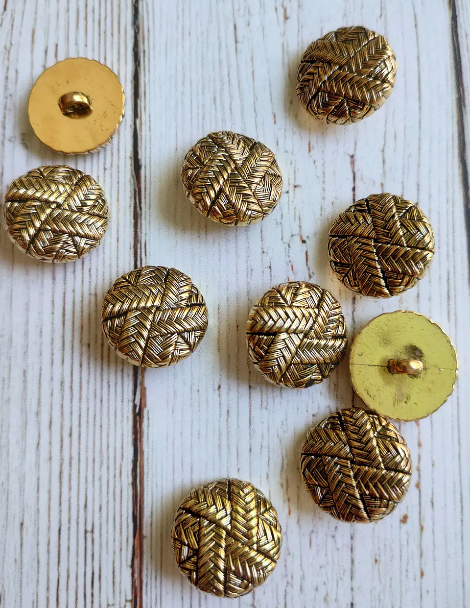 Botones Metalizados Trenzado  2