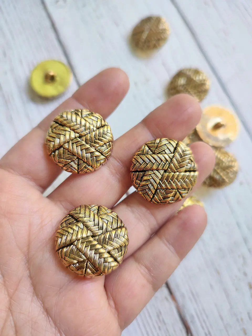 Botones Metalizados Trenzado  1