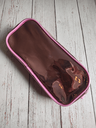 Estuche Rosado metalizado doble cierre