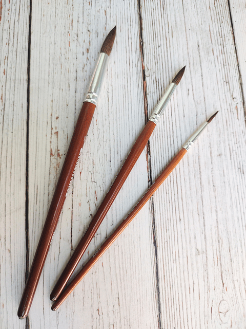 Set 3 pinceles escolar redondo