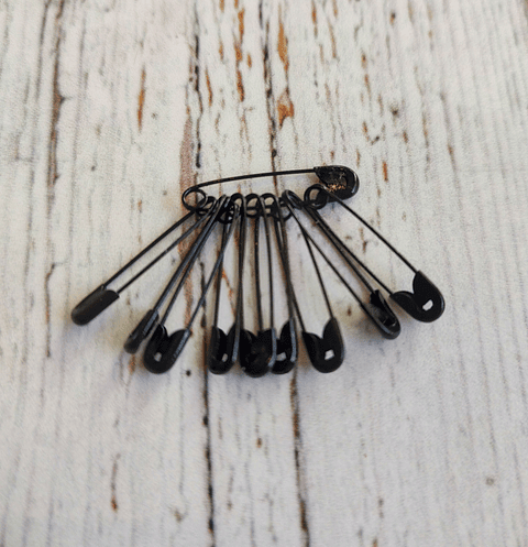Set Alfileres de gancho negro 22mm